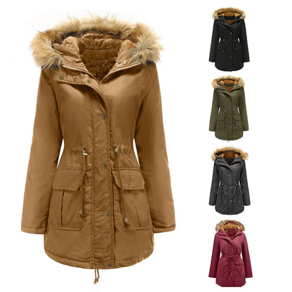Women's Plush Winter Parka Coat
