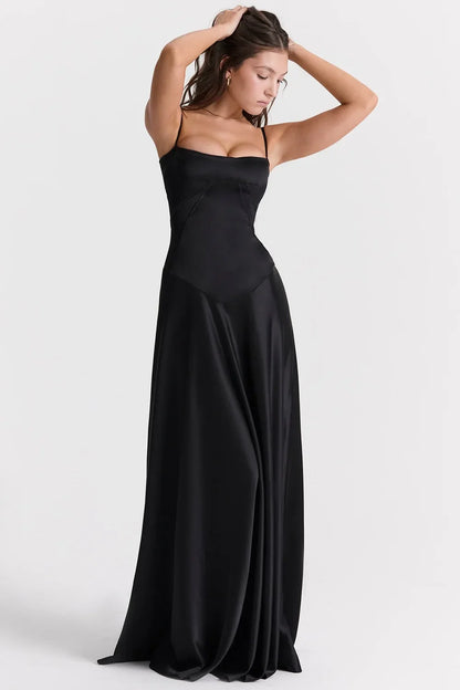 Women's new sexy slip dress slim backless dress long evening dress for women