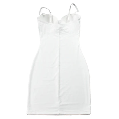 Short Bodycon Dress Backless Skinny Straps Solid Casual  Sleeveless Summer High Waist Club Slim Mini Dresses Ladies Basic