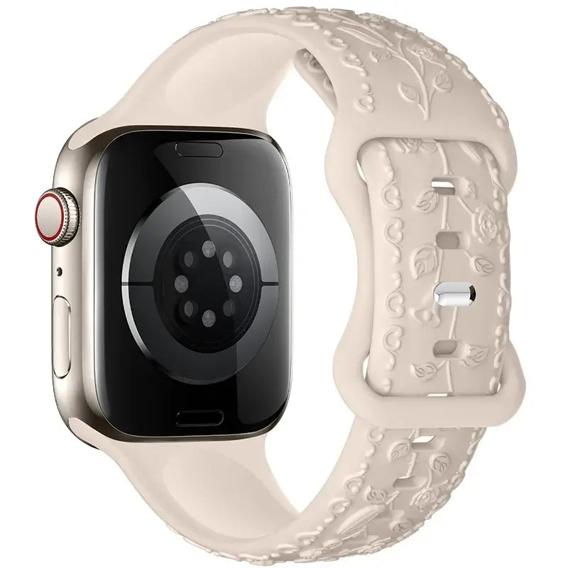 Apple Watch Silicone Band - Floral Engraved - Stylish Design