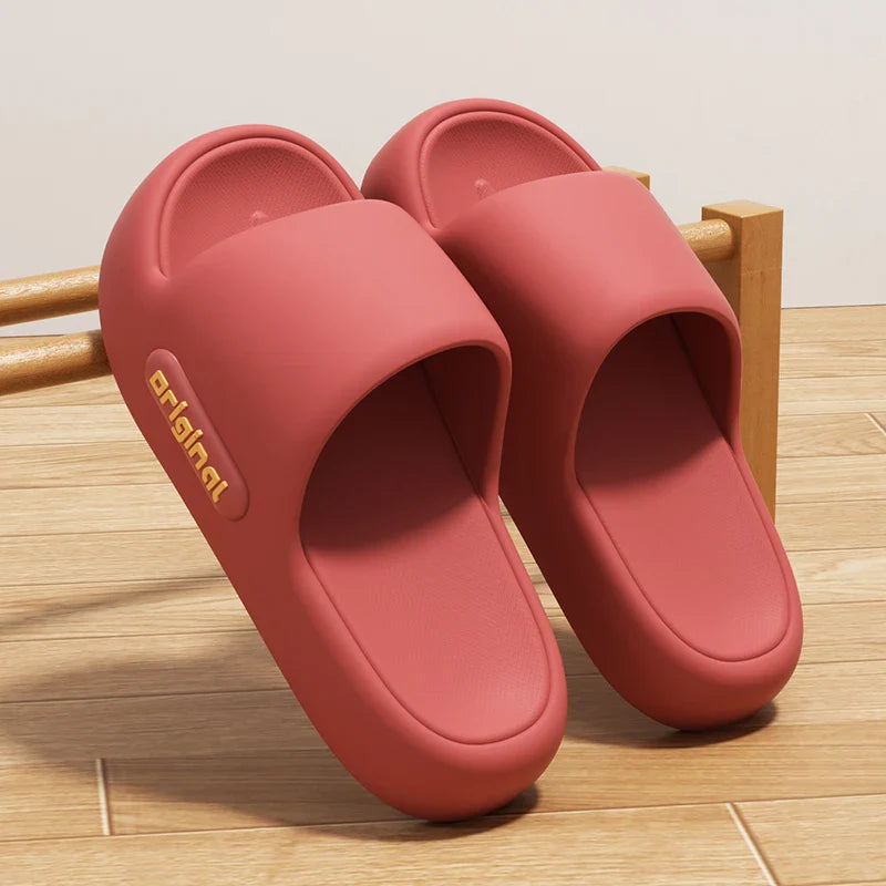 Thick Bottom Cloud Slippers Women Fashion Letter Print Platform Sandals Woman 2026 Comfortable Soft Sole Beach Pillow Slides