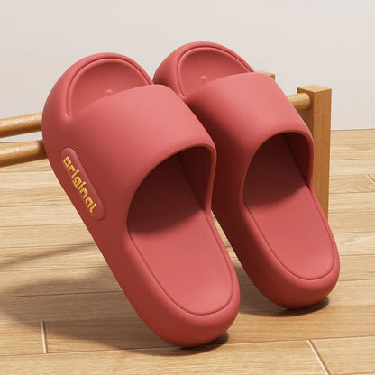 Thick Bottom Cloud Slippers Women Fashion Letter Print Platform Sandals Woman 2026 Comfortable Soft Sole Beach Pillow Slides