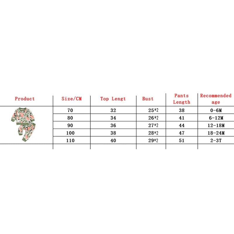 Baby Toddler Boys Girls 2Pcs Fall Clothes Camouflage Print Long Sleeve Top and Elastic Pants Outfit Set