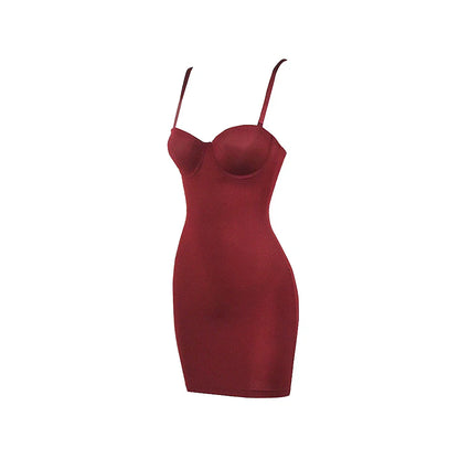 Short Bodycon Dress Backless Skinny Straps Solid Casual  Sleeveless Summer High Waist Club Slim Mini Dresses Ladies Basic