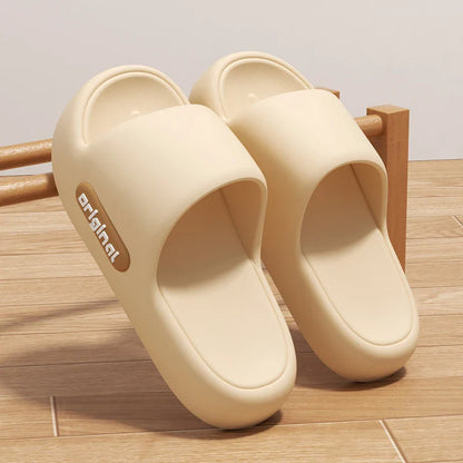 Thick Bottom Cloud Slippers Women Fashion Letter Print Platform Sandals Woman 2026 Comfortable Soft Sole Beach Pillow Slides