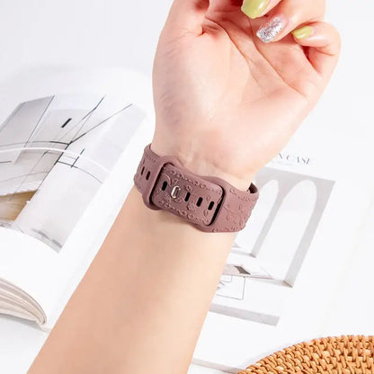 Apple Watch Silicone Band - Floral Engraved - Stylish Design