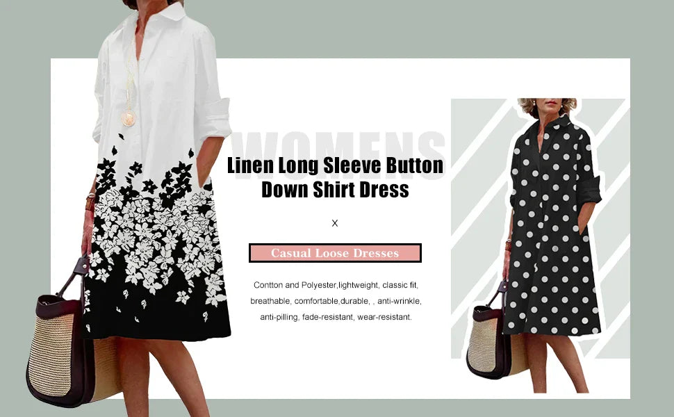Autumn Elegant Long Sleeve Plaid Shirt Dress Flip Lapel Single Breasted Patchwork Dress Women's Comfortable Commuter Casual Robe