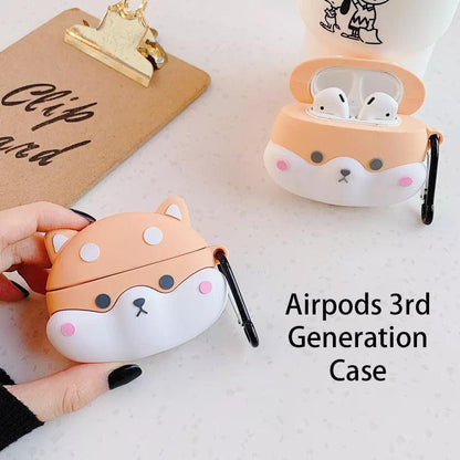 Cute Shiba AirPods Case Cover – Fits 1st, 2nd, 3rd Gen or Pro
