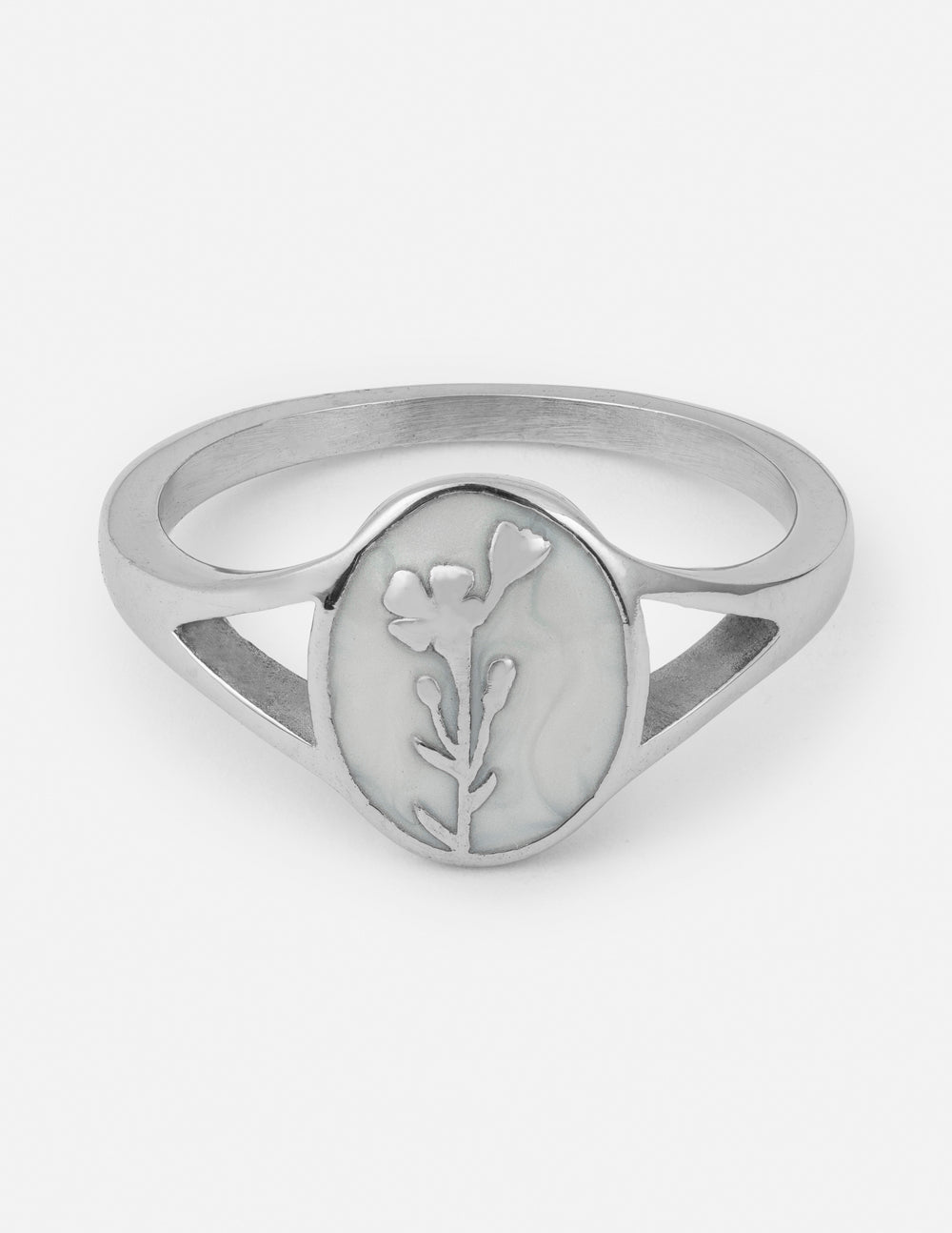 Elevated Faith Silver Wildflower Signet Ring