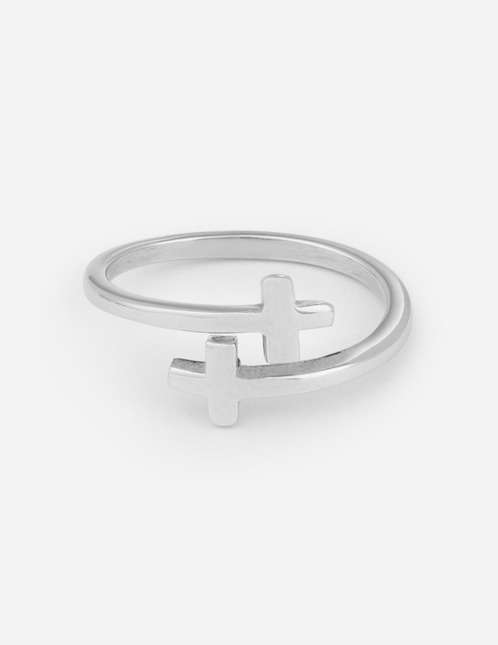Elevated Faith Silver Wrapped Cross Ring