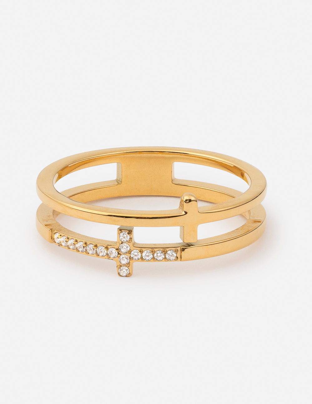 Elevated Faith Stacked Cross Gem Ring