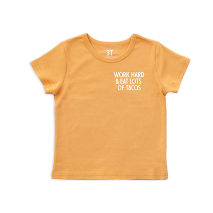 Frankie Jean Work Hard & Eat Tacos Kids Tee