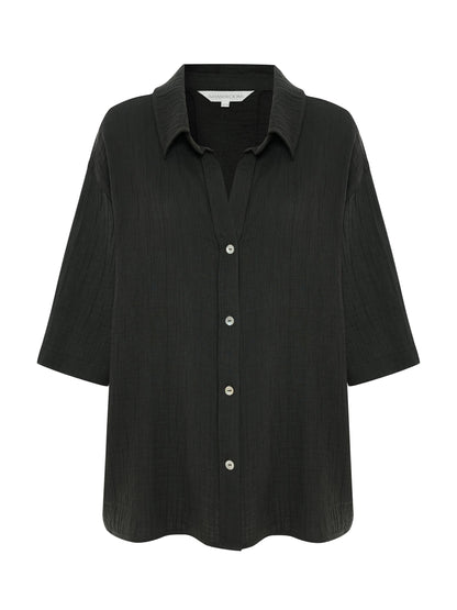 Kaya Boyfriend Shirt - Charcoal