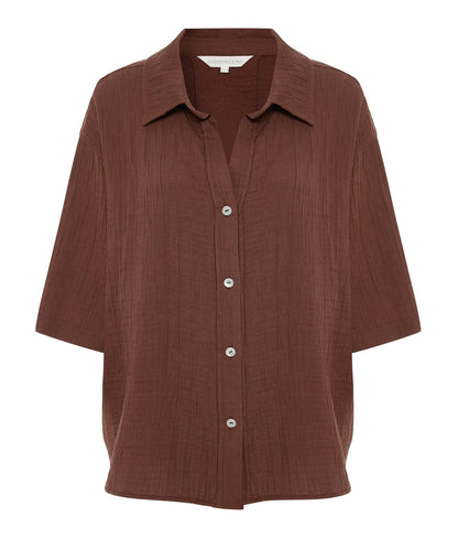 Kaya Boyfriend Shirt - Terracotta