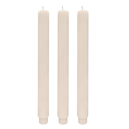 Fluted Taper Candles - Set of 3