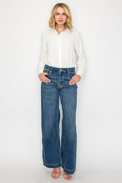 Genevieve Relaxed High Rise Palazzo Jeans