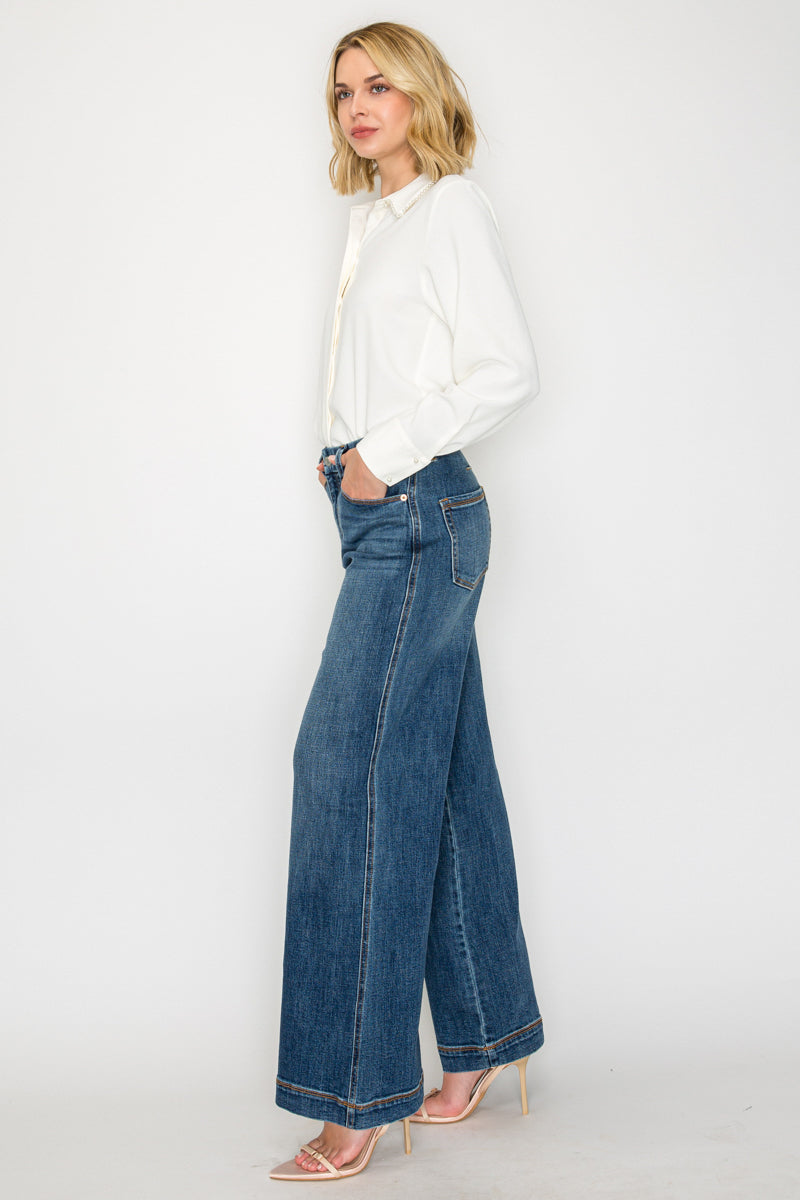 Genevieve Relaxed High Rise Palazzo Jeans