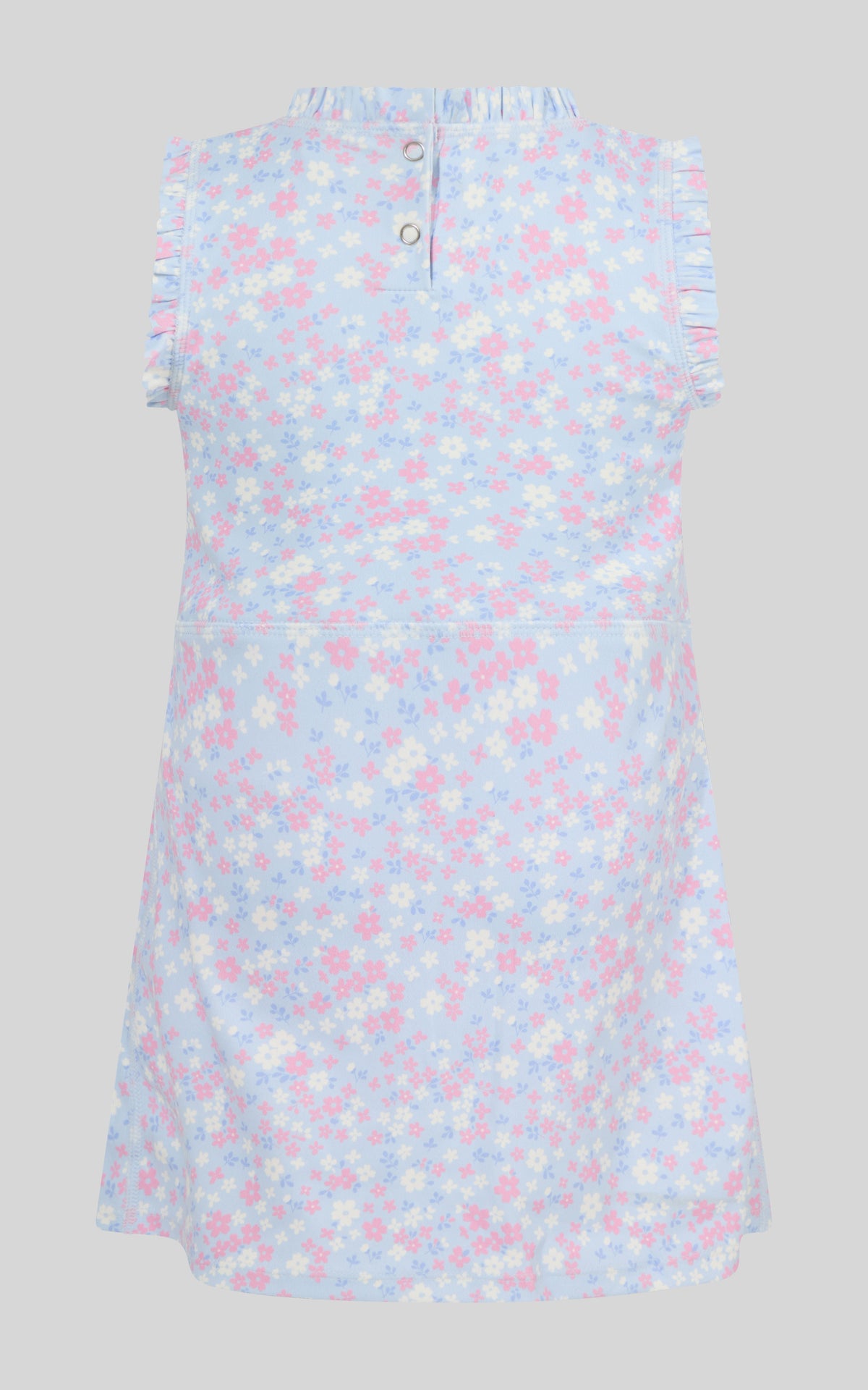 90 Degree by Reflex Toddler Girls Ruffle Dress & 3" Short & Bow Scrunchie