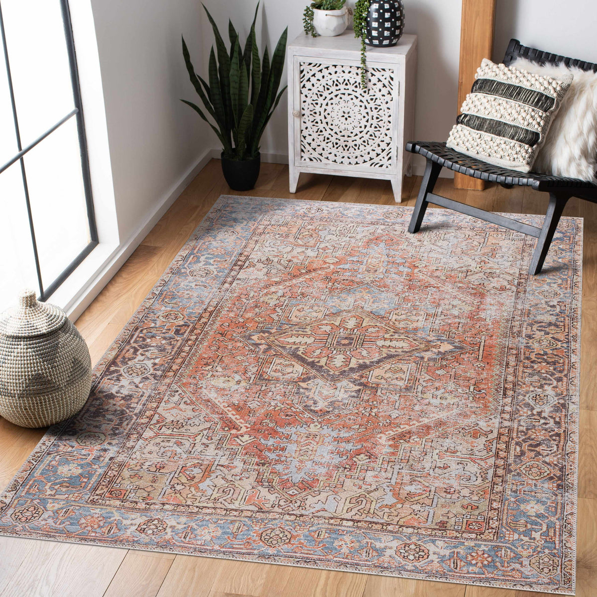 Eira Distressed Washable Rug - Clearance