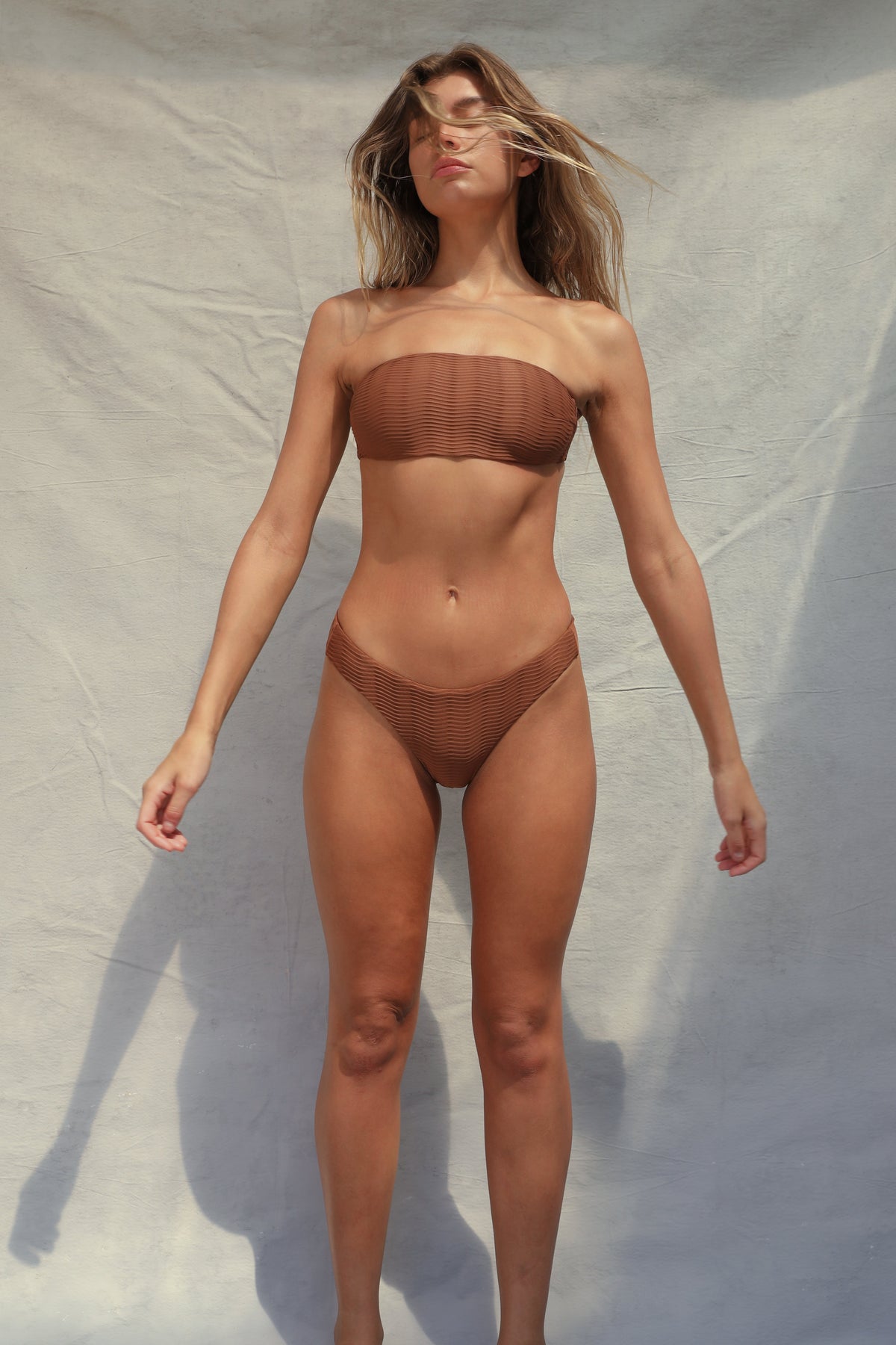 Slide Bandeau Bikini Top - Teak Wave