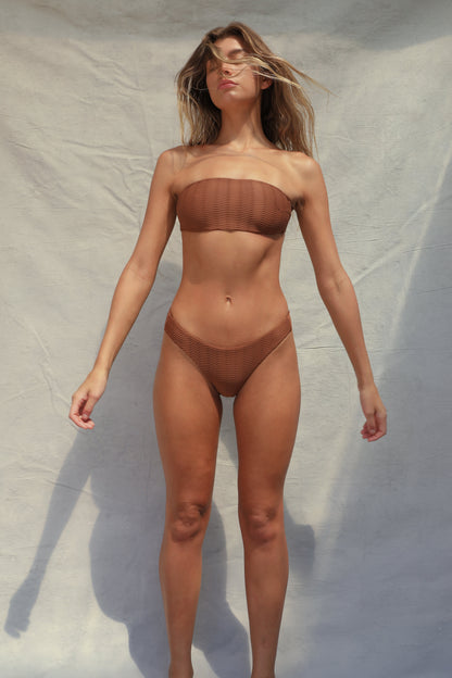 Slide Bandeau Bikini Top - Teak Wave