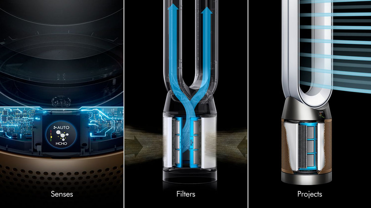 Dyson Purifier Humidify+Cool PC2 De-NOx Tower in White/Gold
