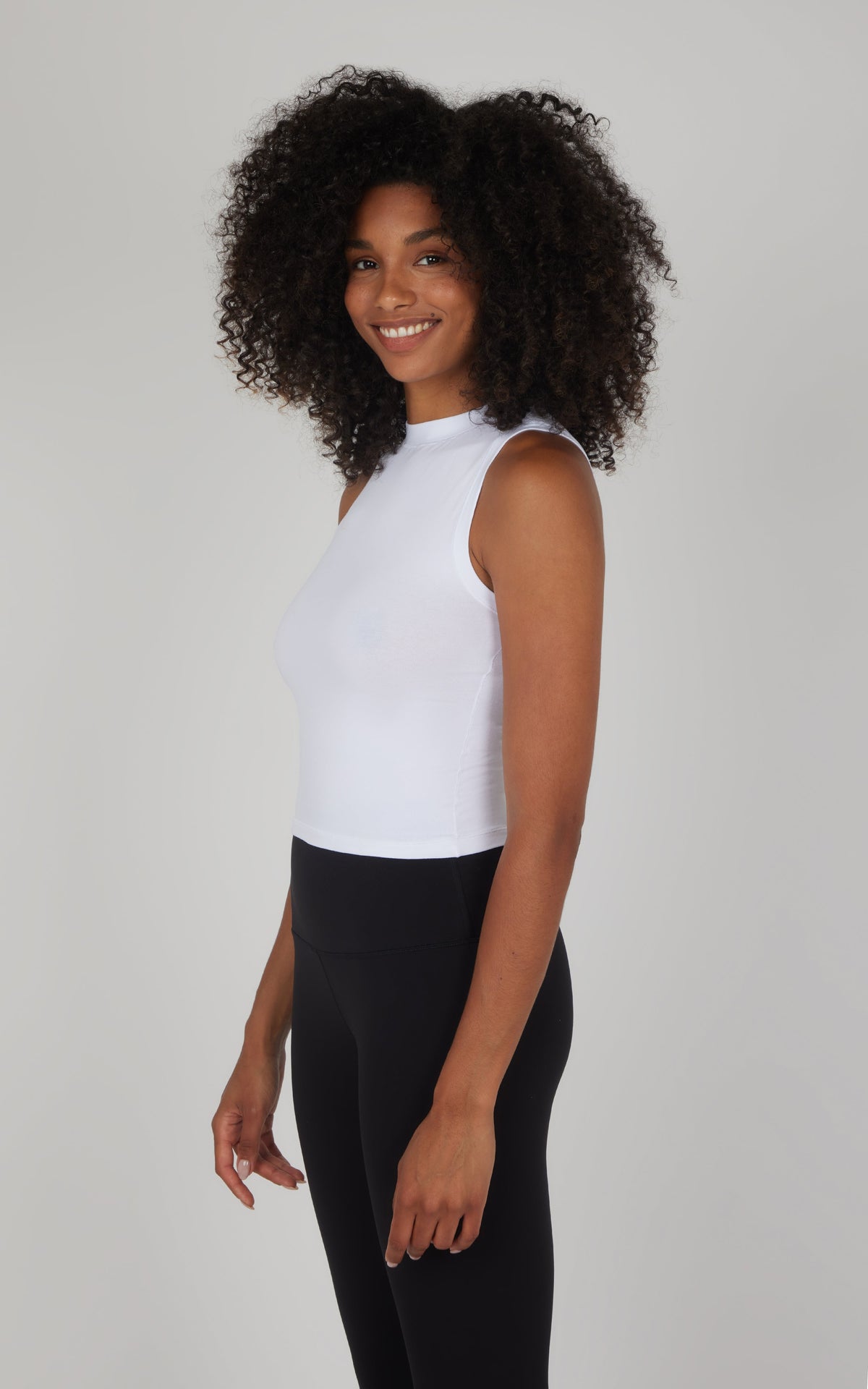 90 Degree by Reflex Airlite Cotton Mock Neck Tank