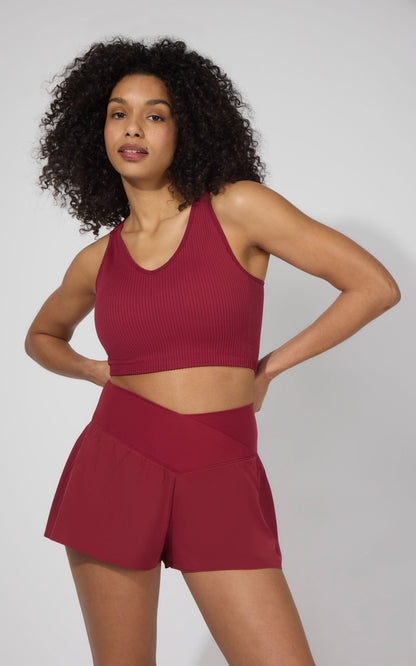 90 Degree by Reflex Ribbed Alamo Bra Tank & Lightstreme Crossfire Short Set