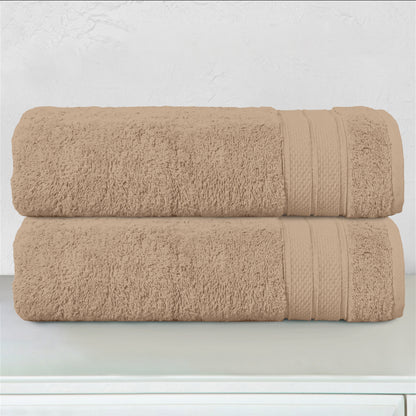 Elegant Comfort 2-Piece Turkish Cotton Three Line Popcorn Bath Towel Set, 27 x 54 inch