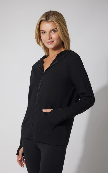 90 Degree by Reflex Brushed Terry Hoodie Jacket
