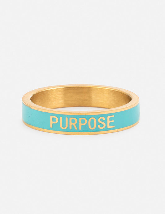 Elevated Faith Teal Enamel Purpose Ring