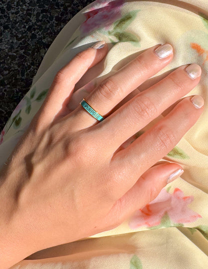 Elevated Faith Teal Enamel Purpose Ring