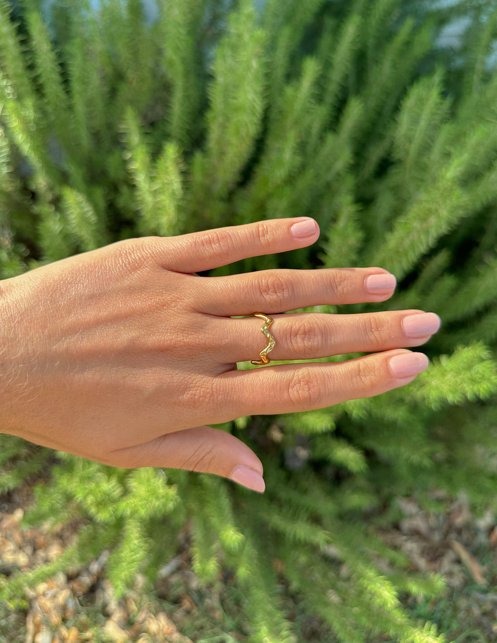 Elevated Faith Textured Wavy Ring
