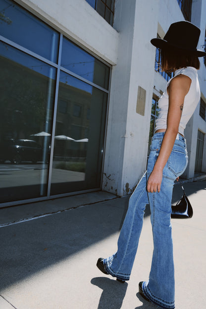 Brianna High Rise Skinny Flare Jeans (Reg & Plus)