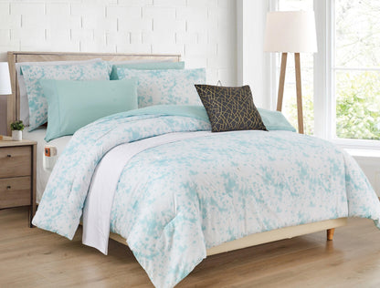 Elegant Comfort 10-Piece Tie-Dye Comforter Set, Includes 6-Piece Sheet Set with Double Sided Storage Pockets