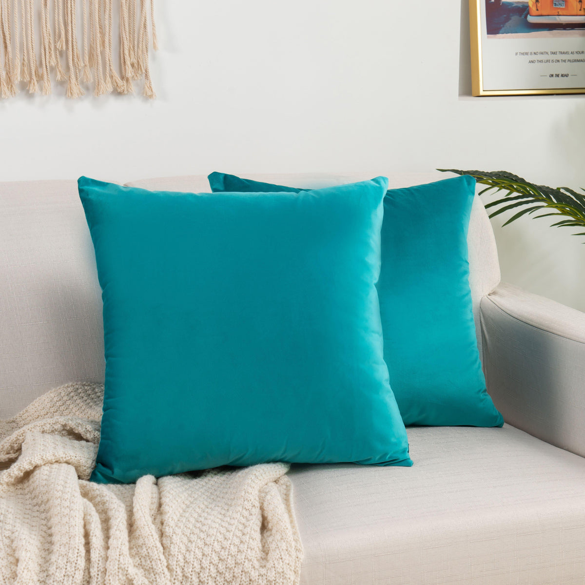 Elegant Comfort 2 Piece Velvet Cushion Cover Solid - Pillow Covers