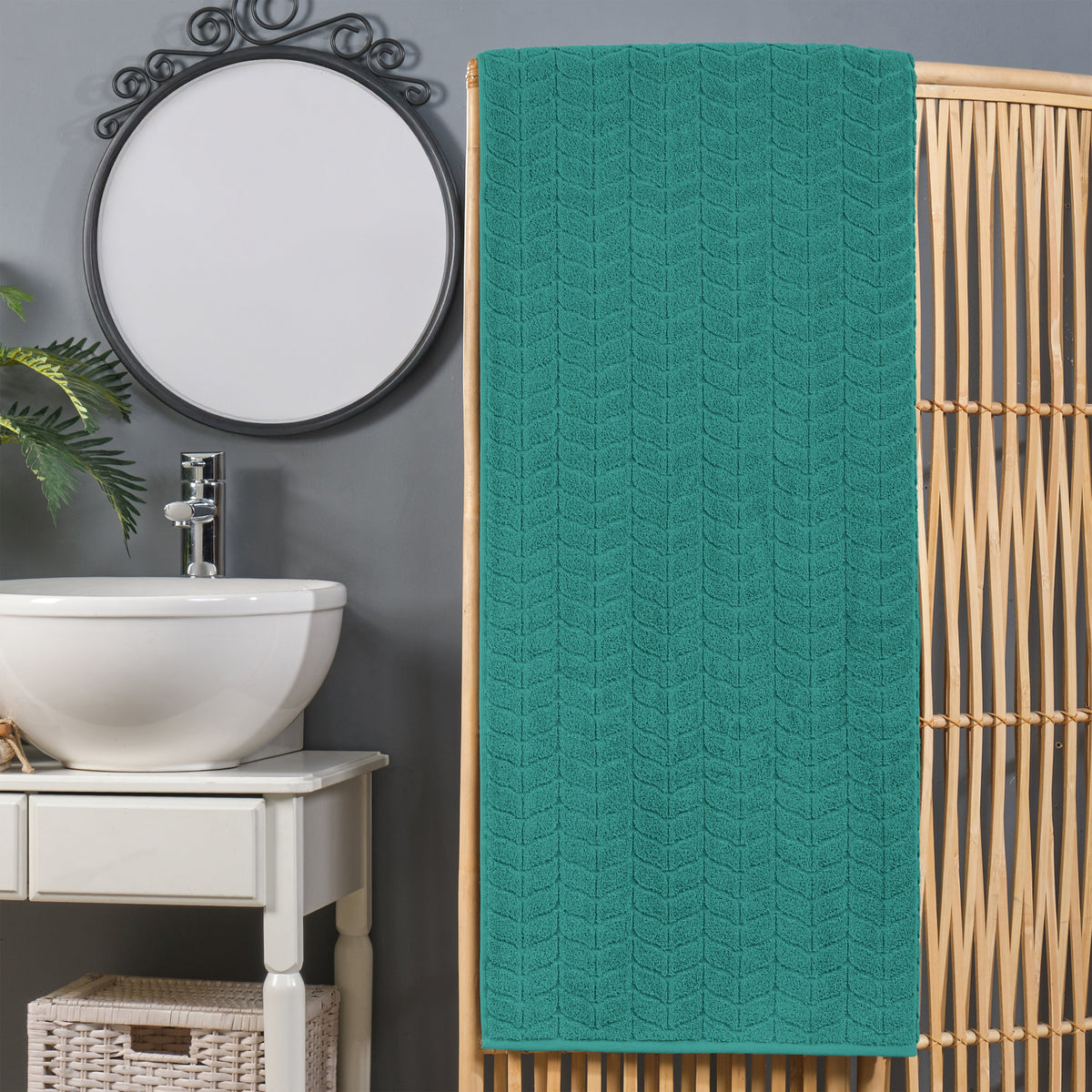 Elegant Comfort 1-Piece Premium Turkish Cotton Braided Oversized Bath Sheet Towel 40 x 80 Inch