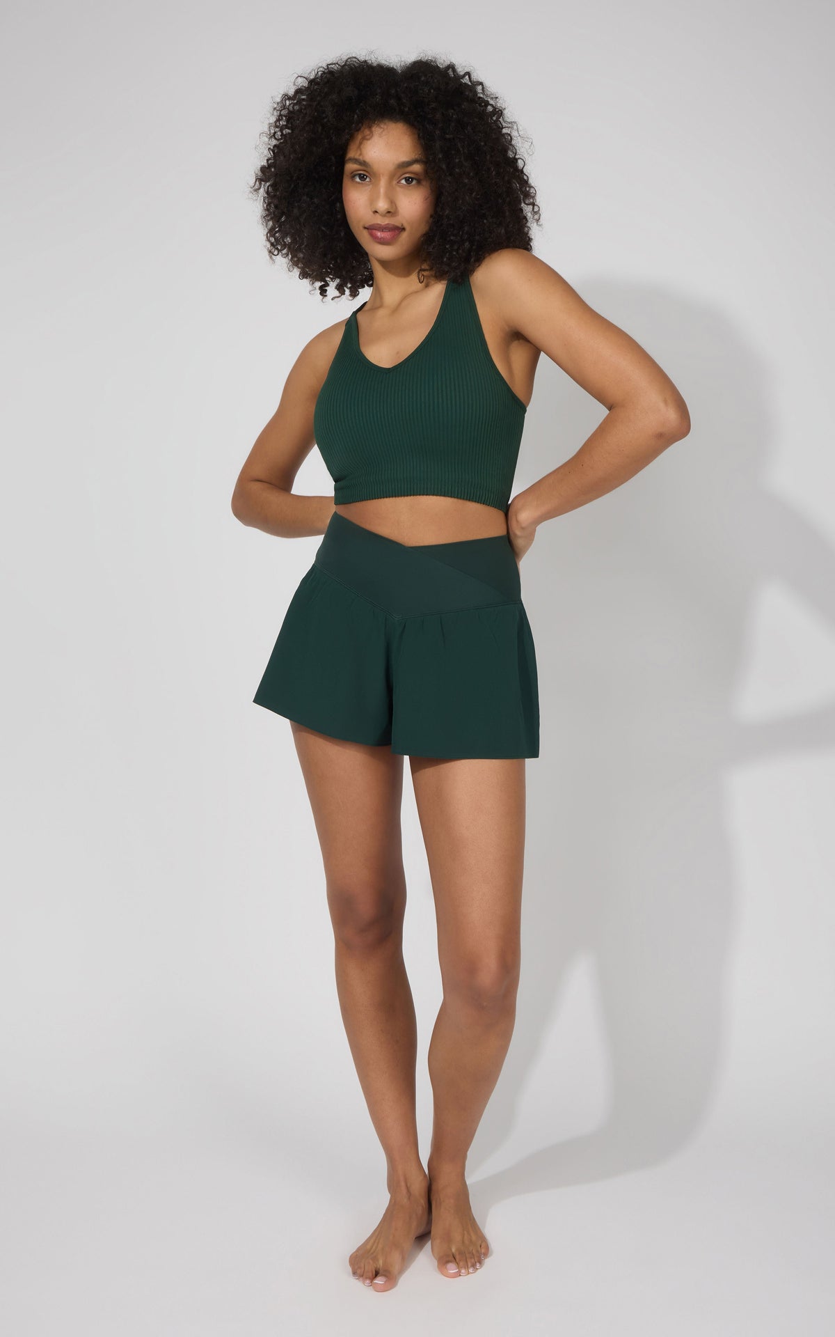 90 Degree by Reflex Ribbed Alamo Bra Tank & Lightstreme Crossfire Short Set