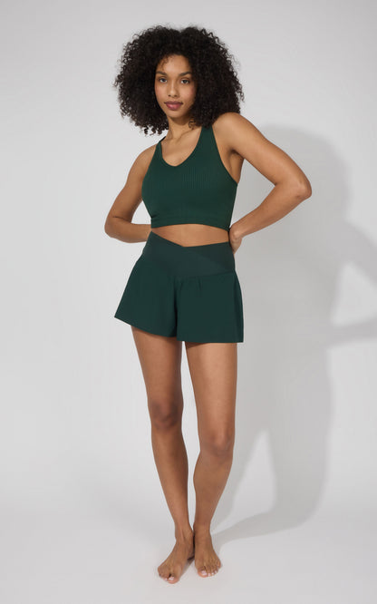 90 Degree by Reflex Ribbed Alamo Bra Tank & Lightstreme Crossfire Short Set