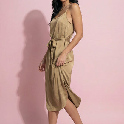 Solid Color Round Hem Dress