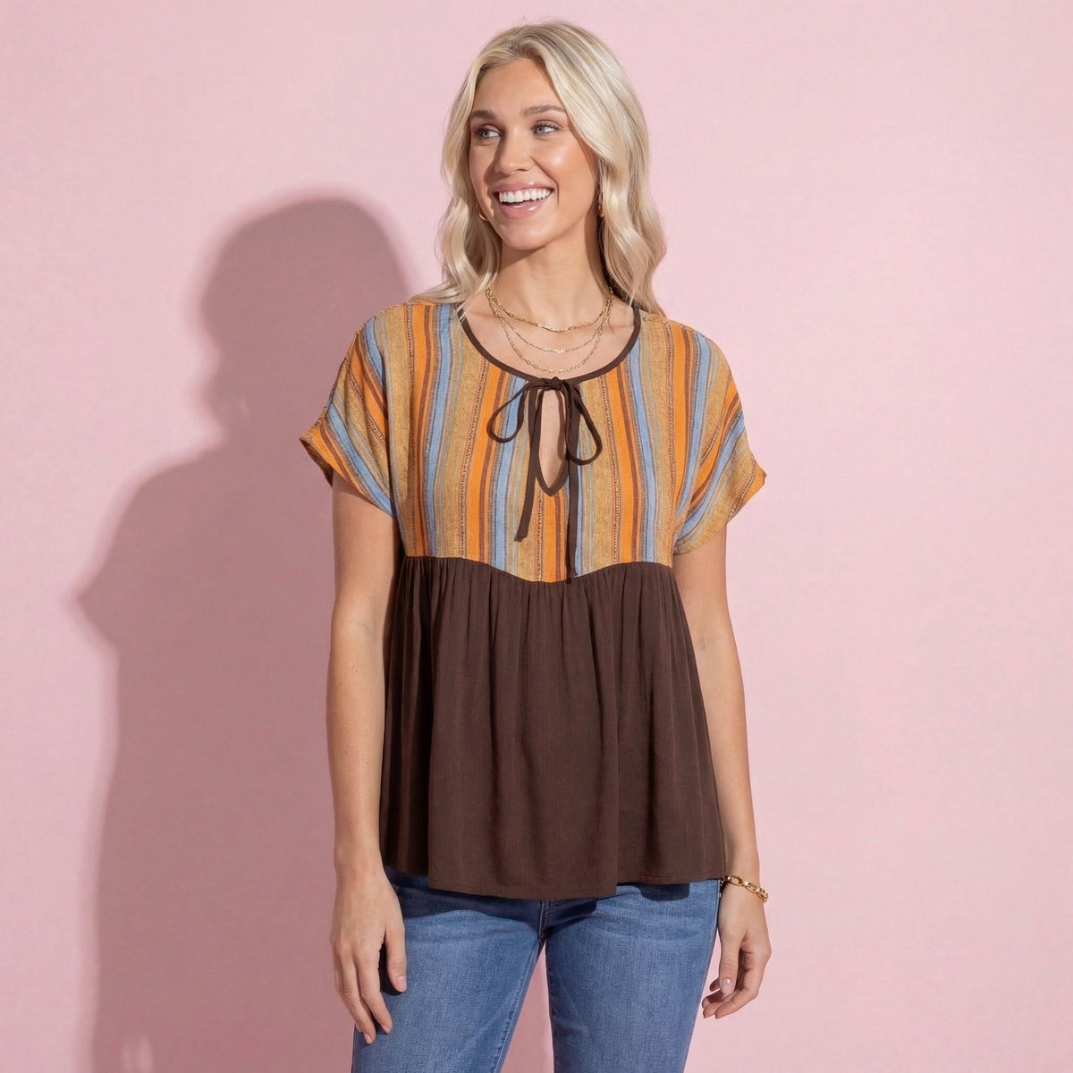 Striped Colorful Tie Tunic