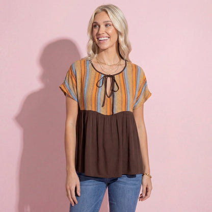 Striped Colorful Tie Tunic