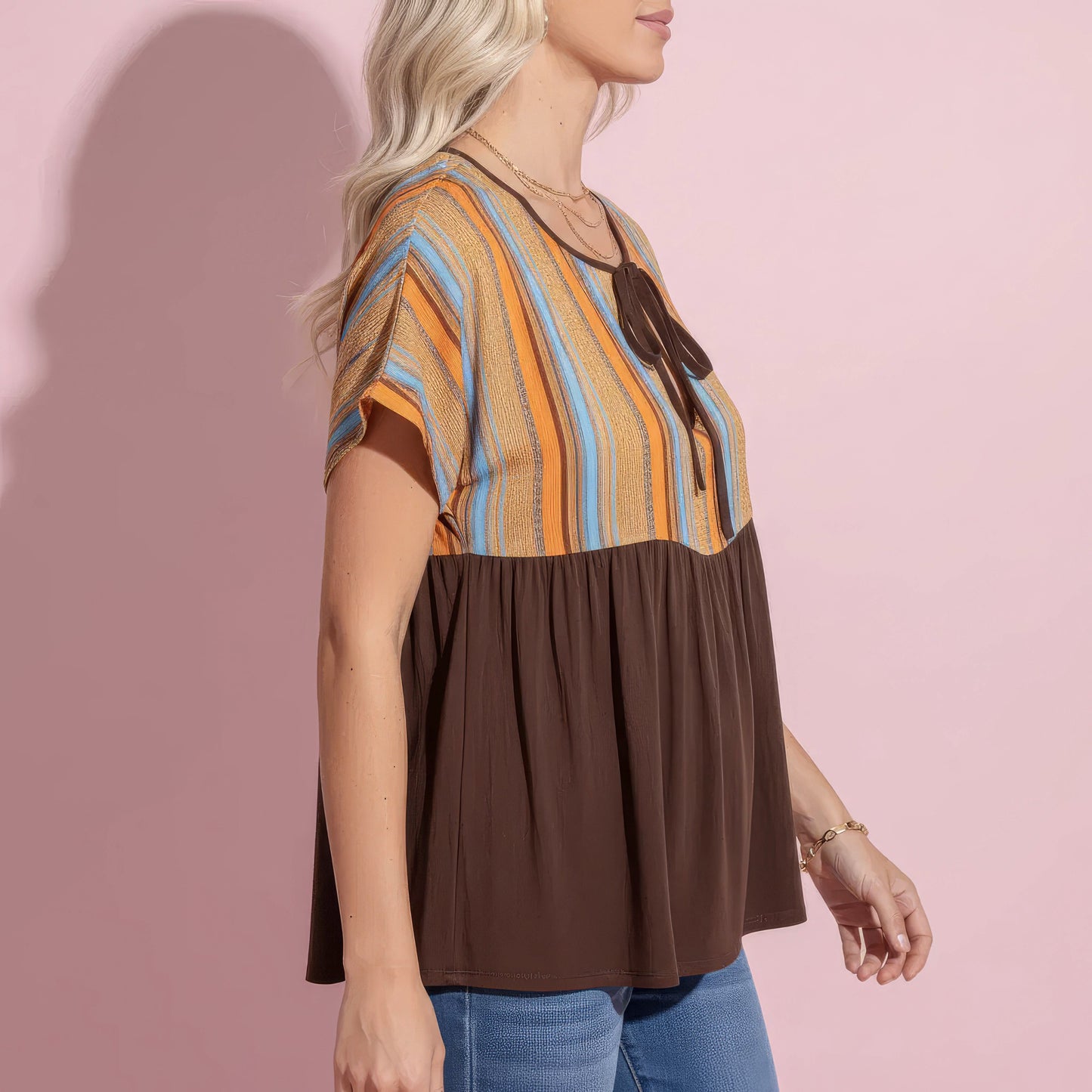 Striped Colorful Tie Tunic