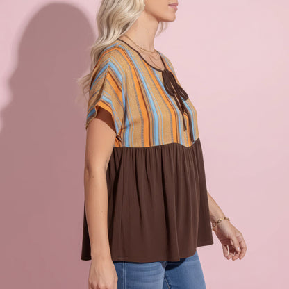 Striped Colorful Tie Tunic