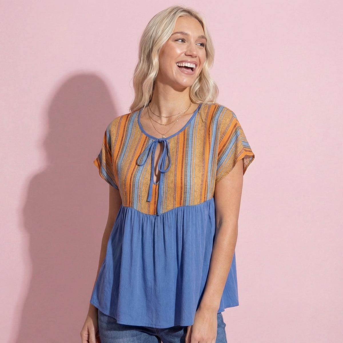 Striped Colorful Tie Tunic