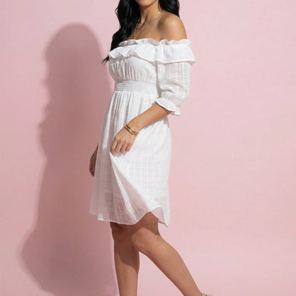 Ruffle Off Shoulder Summer Dress