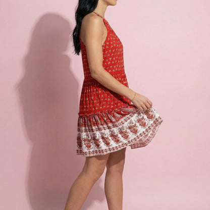 Halter Neck Boho Paisley Tunic Dress