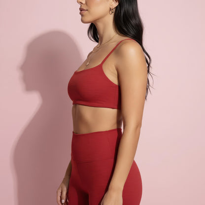Anna-Kaci Active Women's Seamless Rib Knit Bralette Top with Adjustable Spaghetti Straps