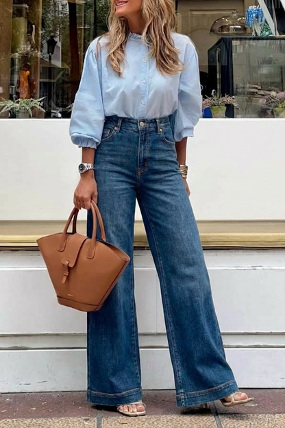 Genevieve Relaxed High Rise Palazzo Jeans