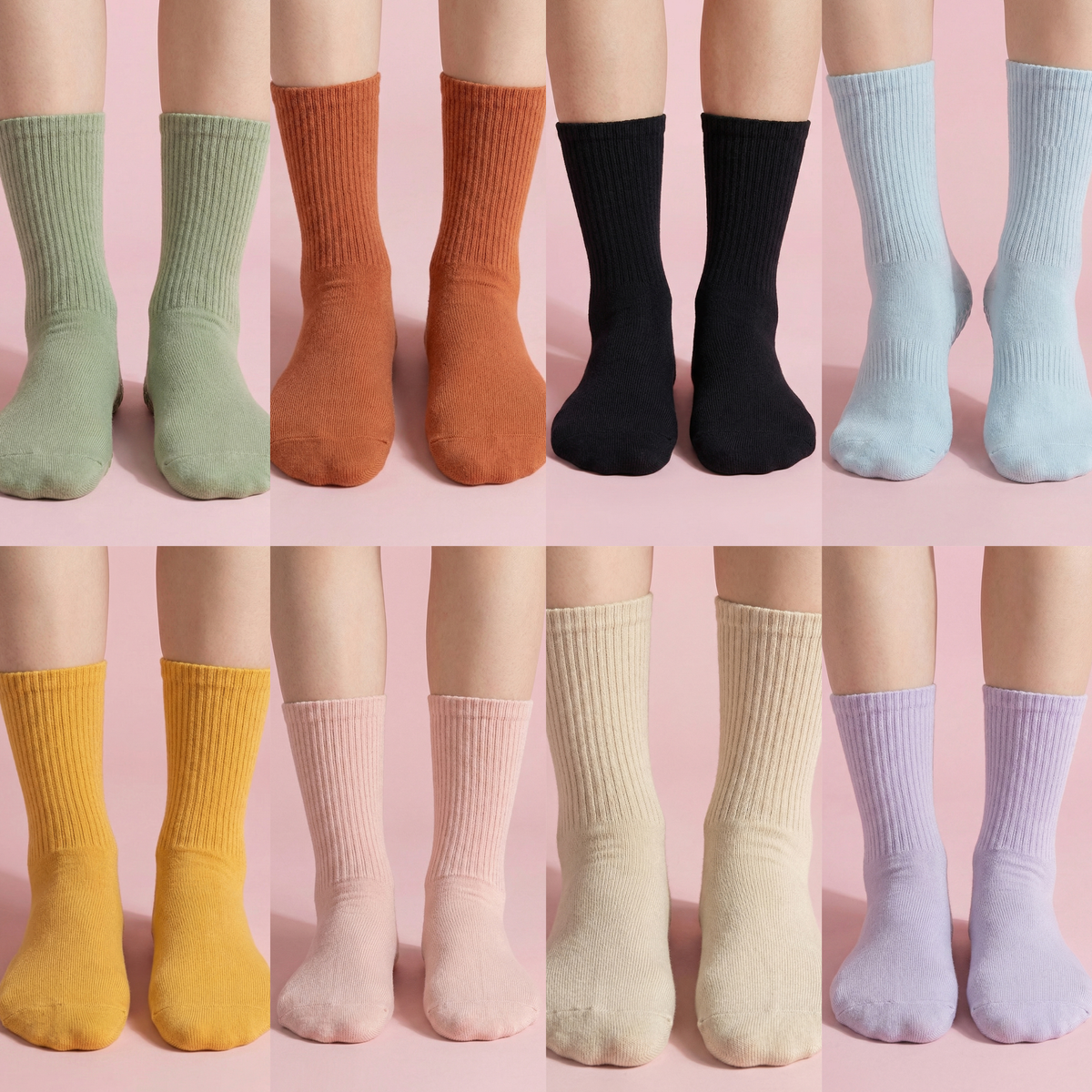 Anna-Kaci Multicolored 4-Pack Women's Anti-Slip Yoga Socks with Grips Comfortable Ribbed Design for Exercise and Indoor Use